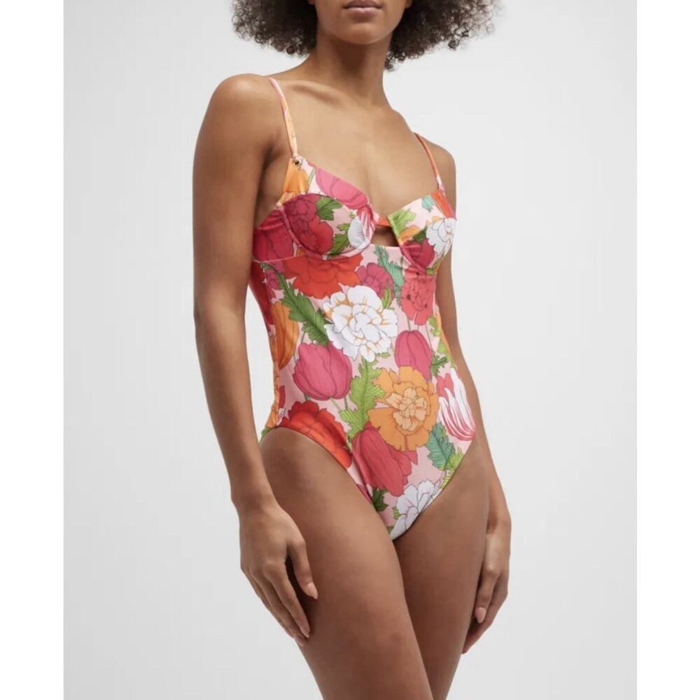 Trina Turk Pink Floral One-Piece Swimsuit